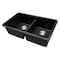 Msi Black Double Bowl 33in X 19in Quartz Undermount 50/50 Kitchen Sink ZOR-QTZ-DBSNK-0100 - alternate 2
